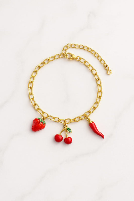 Charms-Strawberry-Chilli-Cherry Bracelet